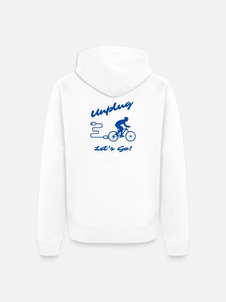 Unplug Let's Go - Unisex Premium Bio Zip Hoodie - Weiß