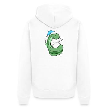 Serpent avec oreiller et bonnet de couchage - Veste à capuche bio Premium Unisexe - blanc - Dos - Thijin (182cm)