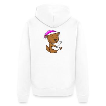 Chat race de chat Somali - Veste à capuche bio Premium Unisexe - blanc - Dos - Thijin (182cm)