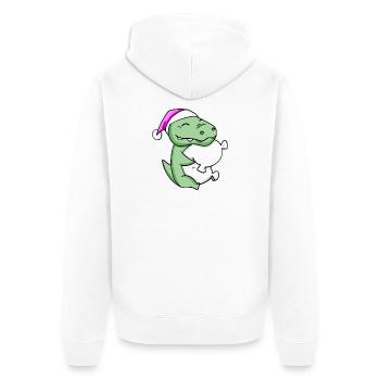 Crocodile avec oreiller et bonnet de couchage - Veste à capuche bio Premium Unisexe - blanc - Dos - Thijin (182cm)