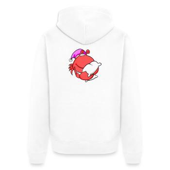 Crabe avec oreiller et bonnet de couchage - Veste à capuche bio Premium Unisexe - blanc - Dos - Thijin (182cm)