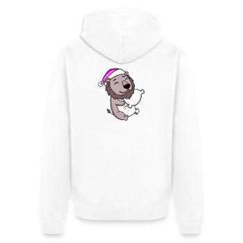 Lion avec oreiller et bonnet de couchage - Veste à capuche bio Premium Unisexe - blanc - Dos - Thijin (182cm)