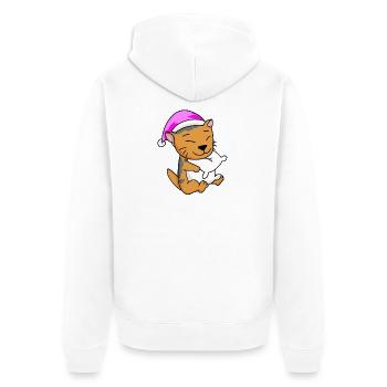 Cat Cat Breed Scottish Folding Ear Cat - Unisex Premium Organic Zip Hoodie - white - Back - Thijin (182cm)