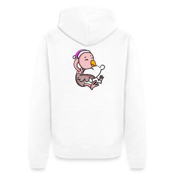 Bouquet avec oreiller et bonnet de couchage - Veste à capuche bio Premium Unisexe - blanc - Dos - Thijin (182cm)