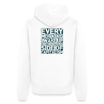 The Wrong Side - Unisex Premium Organic Zip Hoodie - white - Back - Thijin (182cm)
