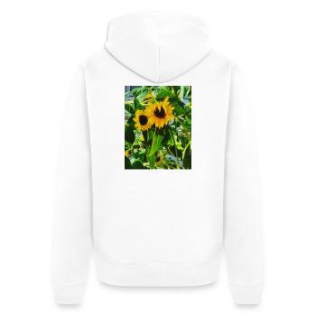 EG Blumen I Sonnenblumen I Urlaub I Garten - Unisex Premium Bio Zip Hoodie - Weiß - Hinten - Thijin (182cm)