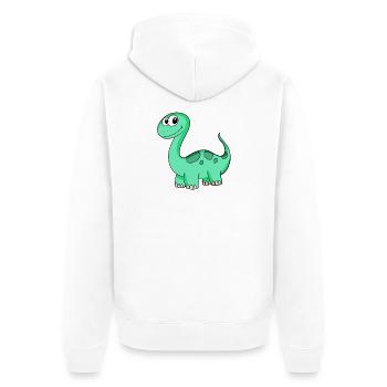 Motif de dinosaure - Veste à capuche bio Premium Unisexe - blanc - Dos - Thijin (182cm)