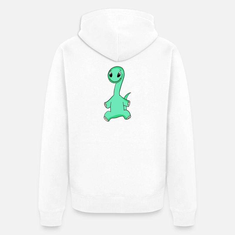 Dino Motif - Veste à capuche bio Premium Unisexe - blanc