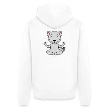 Yoga Katze Katzenbesitzer Burmilla - Unisex Premium Bio Zip Hoodie - Weiß - Hinten - Thijin (182cm)
