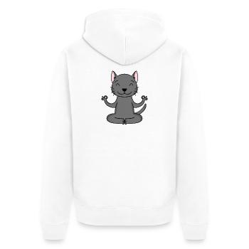 Yoga Katze Katzenbesitzer Korat - Unisex Premium Bio Zip Hoodie - Weiß - Hinten - Thijin (182cm)