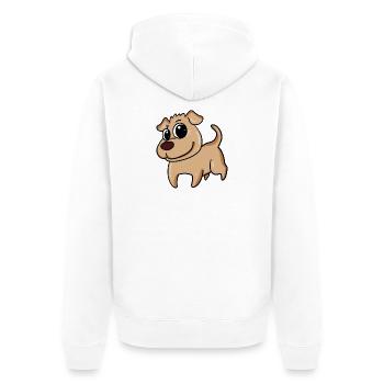 Chien mignon - Veste à capuche bio Premium Unisexe - blanc - Dos - Thijin (182cm)