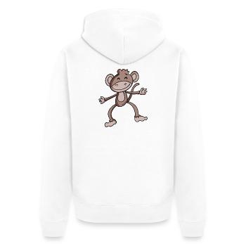 Cute monkey - Unisex Premium Organic Zip Hoodie - white - Back - Thijin (182cm)