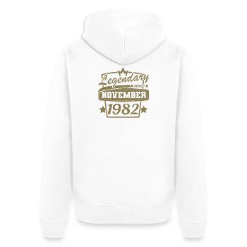 November 1982 Geburtstag Retro Geburtstag - Unisex Premium Bio Zip Hoodie - Weiß - Hinten - Thijin (182cm)