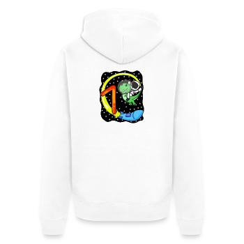 Jeune astronaute dinosaure de 7 ans - Veste à capuche bio Premium Unisexe - blanc - Dos - Thijin (182cm)