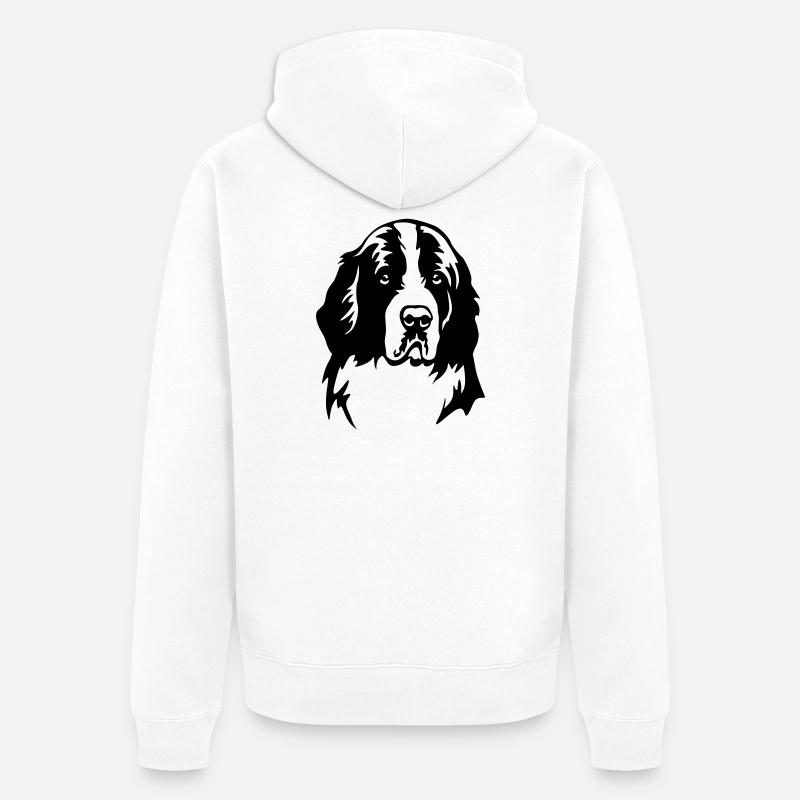 Landseer Kopf - Veste à capuche bio Premium Unisexe - blanc