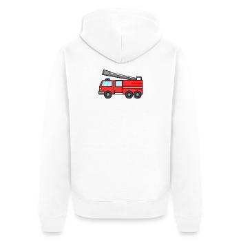 Voiture de pompiers - Veste à capuche bio Premium Unisexe - blanc - Dos - Thijin (182cm)