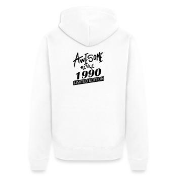 Fantastique depuis 1990 - né en 1990 - Veste à capuche bio Premium Unisexe - blanc - Dos - Thijin (182cm)