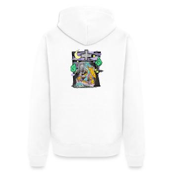 Zombie Tombstone Pizza Drôle - Veste à capuche bio Premium Unisexe - blanc - Dos - Thijin (182cm)
