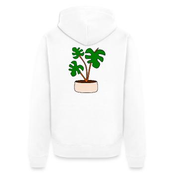 Cadeau pour la fête des mères : Idée de cadeau pour la fête des mères - Veste à capuche bio Premium Unisexe - blanc - Dos - Thijin (182cm)