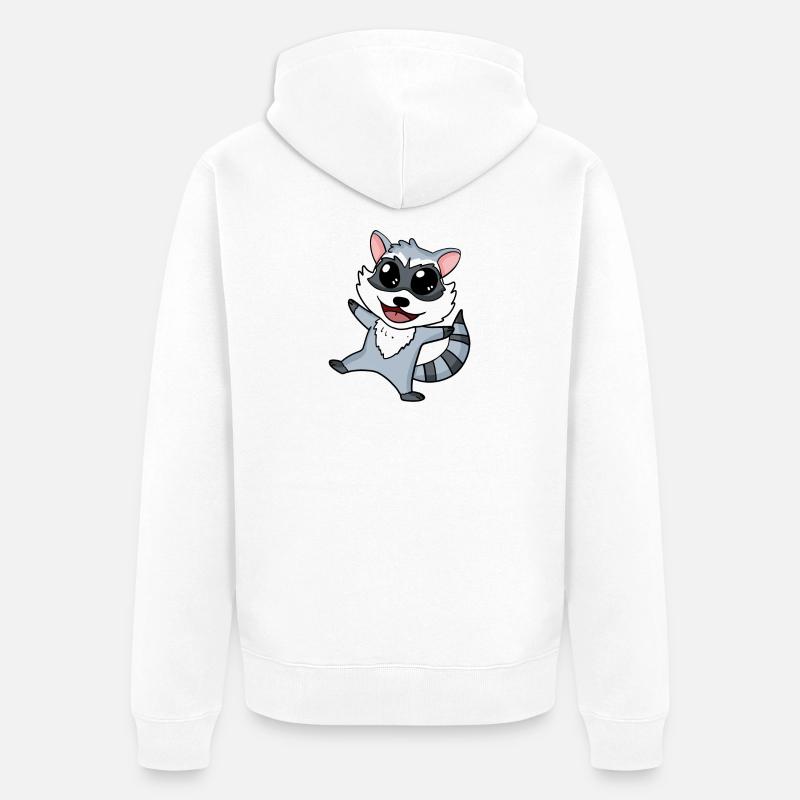 Raton laveur - Veste à capuche bio Premium Unisexe - blanc