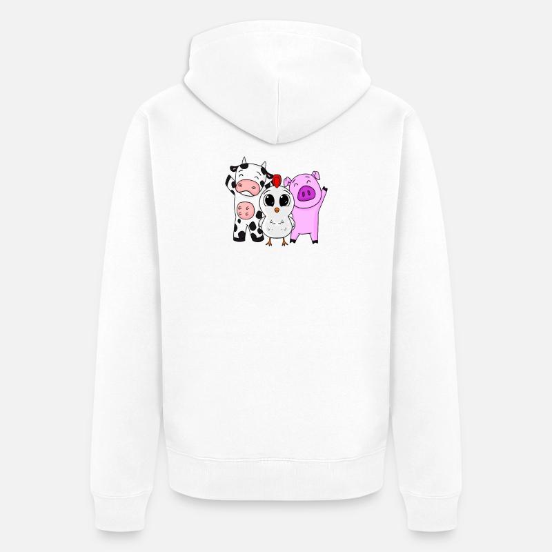 Animaux de ferme - Veste à capuche bio Premium Unisexe - blanc