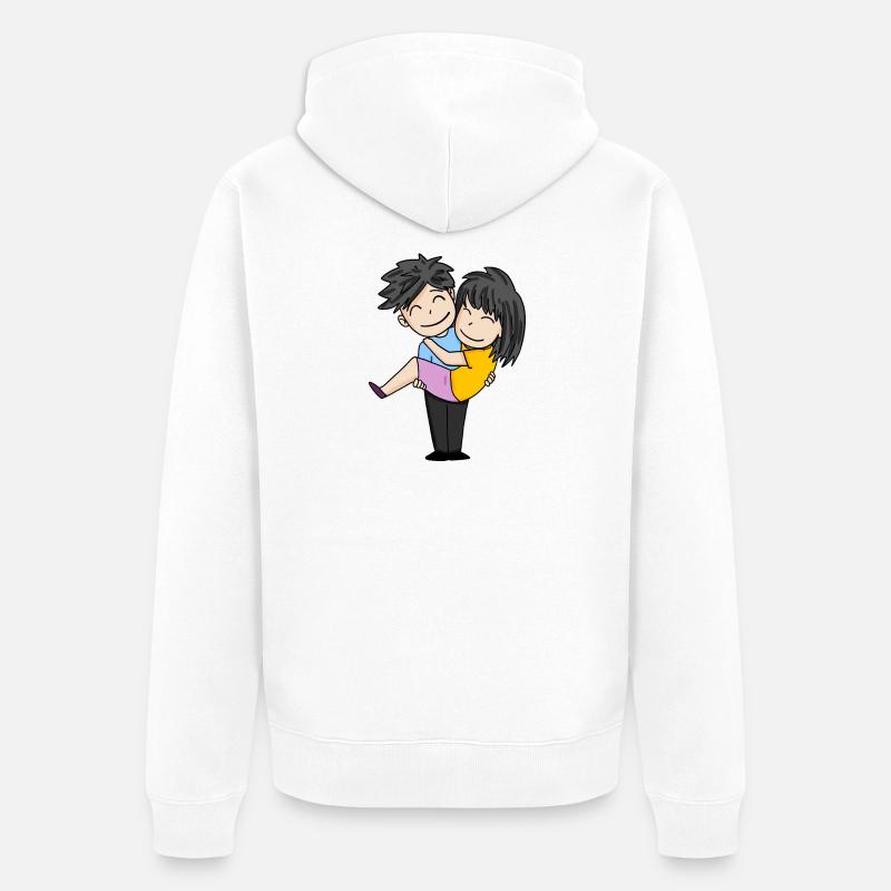 Couples - Veste à capuche bio Premium Unisexe - blanc