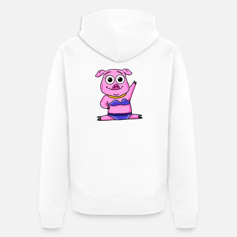 Cochon - Veste à capuche bio Premium Unisexe - blanc