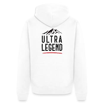 Ultra Legend - Unisex Premium Organic Zip Hoodie - white - Back - Thijin (182cm)