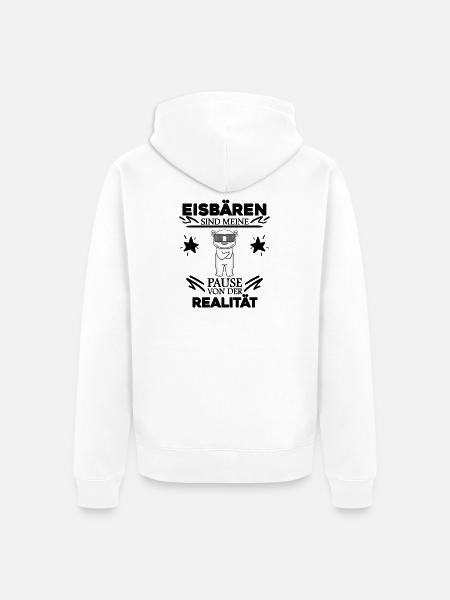 Eisbär Polarbär Bär - Unisex Premium Bio Zip Hoodie - Weiß