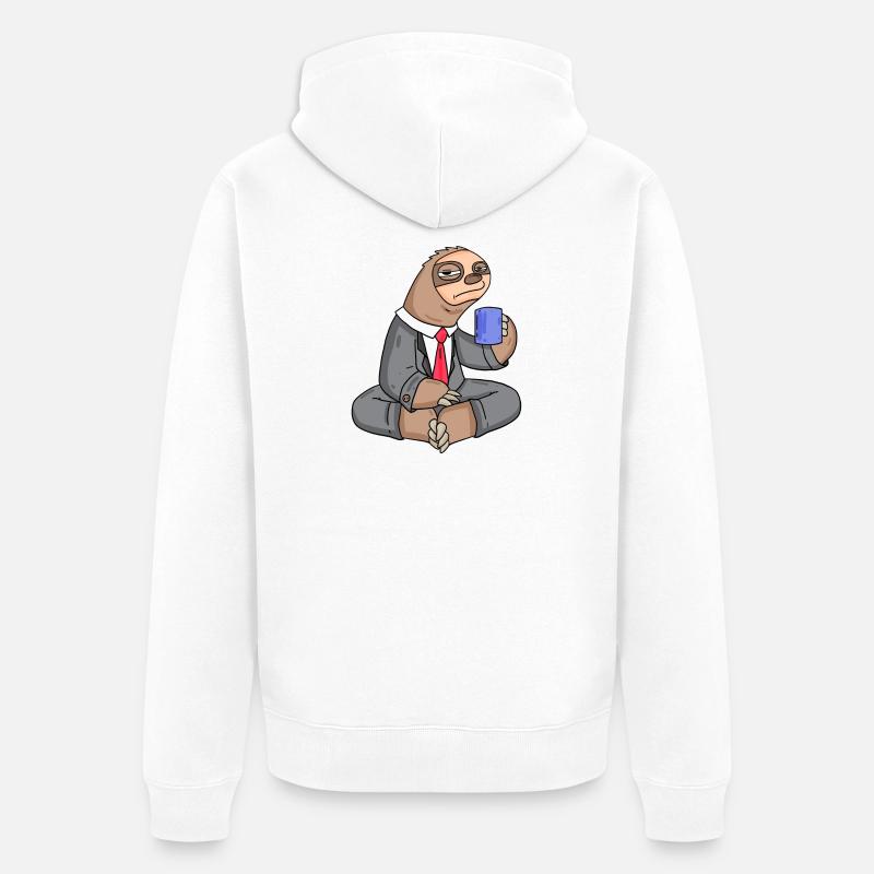 Tenue de bureau sloth - Veste à capuche bio Premium Unisexe - blanc