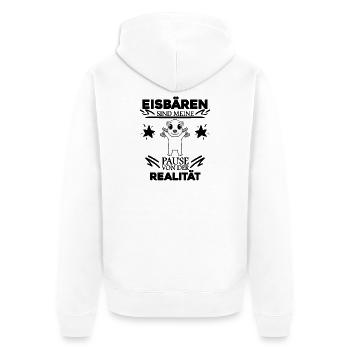 Eisbär Polarbär Bär Spruch Sprüche - Unisex Premium Bio Zip Hoodie - Weiß - Hinten - Thijin (182cm)