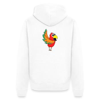 Papagei Dschungel - Unisex Premium Bio Zip Hoodie - Weiß - Hinten - Thijin (182cm)
