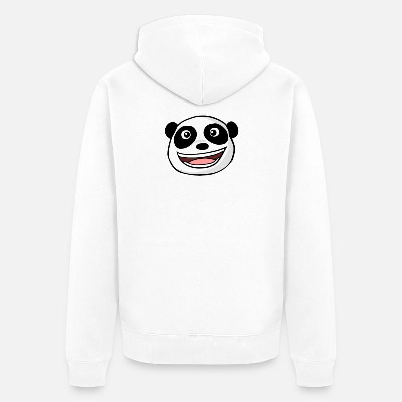 Tête de panda - Veste à capuche bio Premium Unisexe - blanc