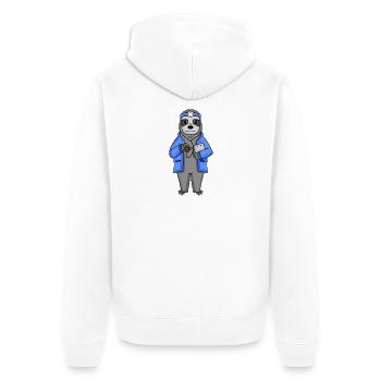 Sloth Doctor Veterinarian - Unisex Premium Organic Zip Hoodie - white - Back - Thijin (182cm)
