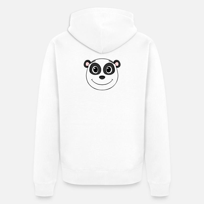 Panda Head Ours Mignon - Veste à capuche bio Premium Unisexe - blanc