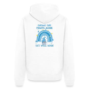 Gnome One Fights Alone Prostate Cancer - Unisex Premium Organic Zip Hoodie - white - Back - Thijin (182cm)