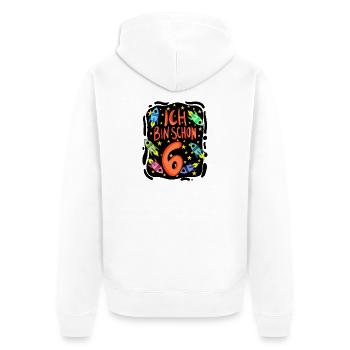 6. Geburtstag 6 Jahre Astronaut Weltall - Unisex Premium Bio Zip Hoodie - Weiß - Hinten - Thijin (182cm)