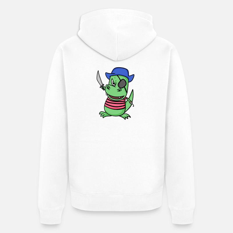 Dinosaur Pirate pour les enfants - Veste à capuche bio Premium Unisexe - blanc