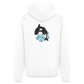 Killer whale - Unisex Premium Organic Zip Hoodie - white - Back - Thijin (182cm)