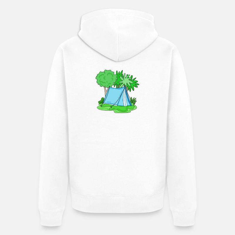 Tente bleu clair - Veste à capuche bio Premium Unisexe - blanc