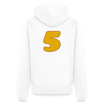 5 - Unisex Premium Organic Zip Hoodie - white - Back - Thijin (182cm)
