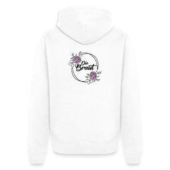 Die Braut Junggesellinnenabschied - Unisex Premium Bio Zip Hoodie - Weiß - Hinten - Thijin (182cm)