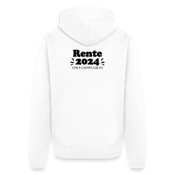 Rente 2024 Ruhestand Rentner Renteneintritt - Unisex Premium Bio Zip Hoodie - Weiß - Hinten - Thijin (182cm)