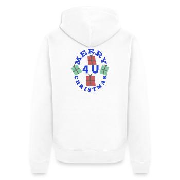 Design de Noël de cadeaux vibrants - Veste à capuche bio Premium Unisexe - blanc - Dos - Thijin (182cm)