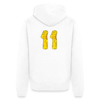 11 years old cheese - 11th birthday gift - Unisex Premium Organic Zip Hoodie - white - Back - Thijin (182cm)