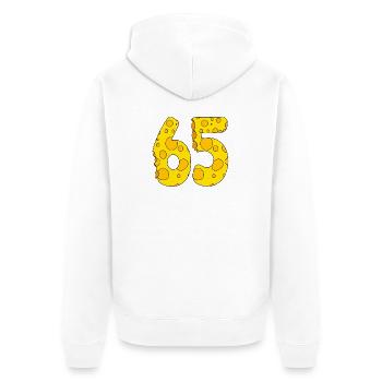 65 Jahre alt - 65. Geburtstag Geschenk - 1965 - Unisex Premium Bio Zip Hoodie - Weiß - Hinten - Thijin (182cm)