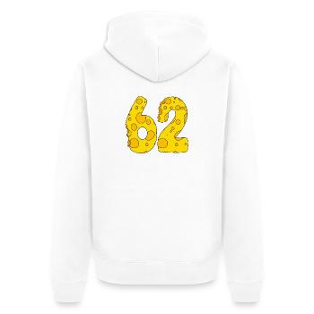 62 Jahre alt - 62. Geburtstag Geschenk - 1962 - Unisex Premium Bio Zip Hoodie - Weiß - Hinten - Thijin (182cm)