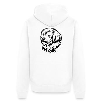 Bolonka Zwetna Tête - Veste à capuche bio Premium Unisexe - blanc - Dos - Thijin (182cm)