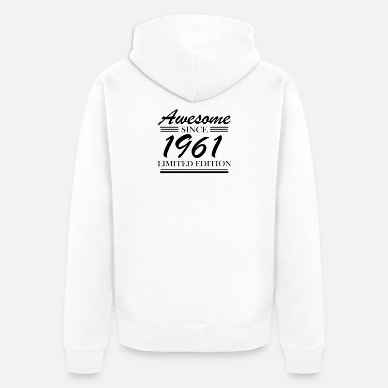 1961 - Né en 1961 - Veste à capuche bio Premium Unisexe - blanc