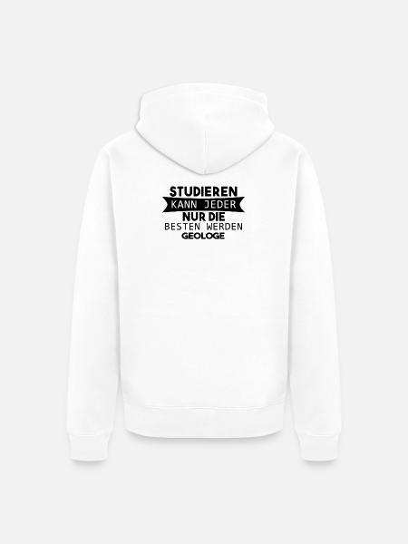 Geologe lustiger Spruch - Unisex Premium Bio Zip Hoodie - Weiß
